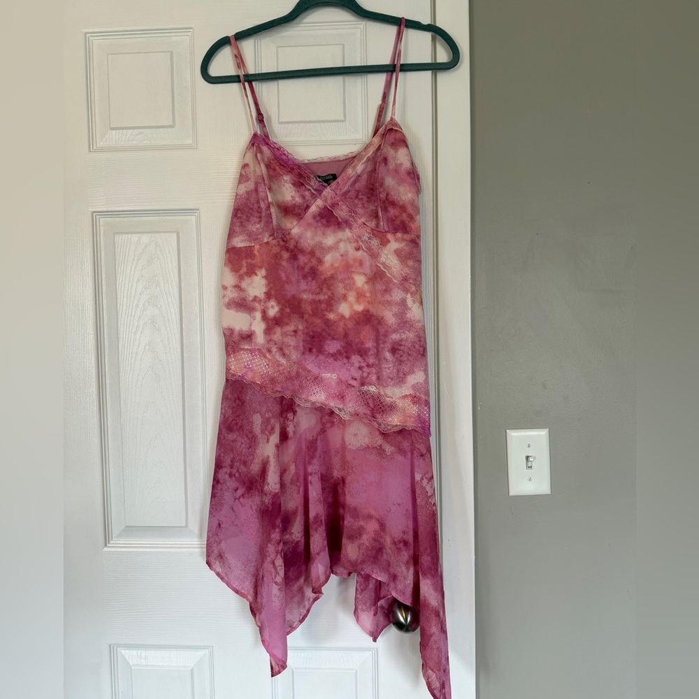 Wild Fable Pink Fairycore Slip Lace Cali Dress Ruffles Fairy Y2K Princess Fairy